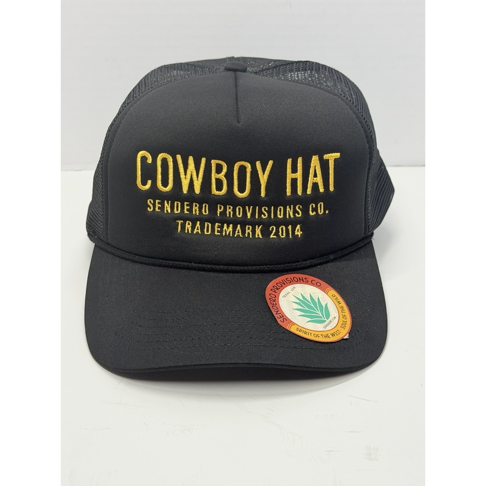 Sendero Provisions Co Cowboy Hat Black Gold Foam Trucker Snapback Cap